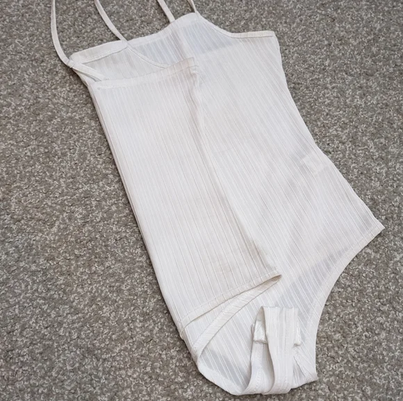 (2/$25) SWS ribbed bodysuit spaghetti strap white - Picture 7 of 12